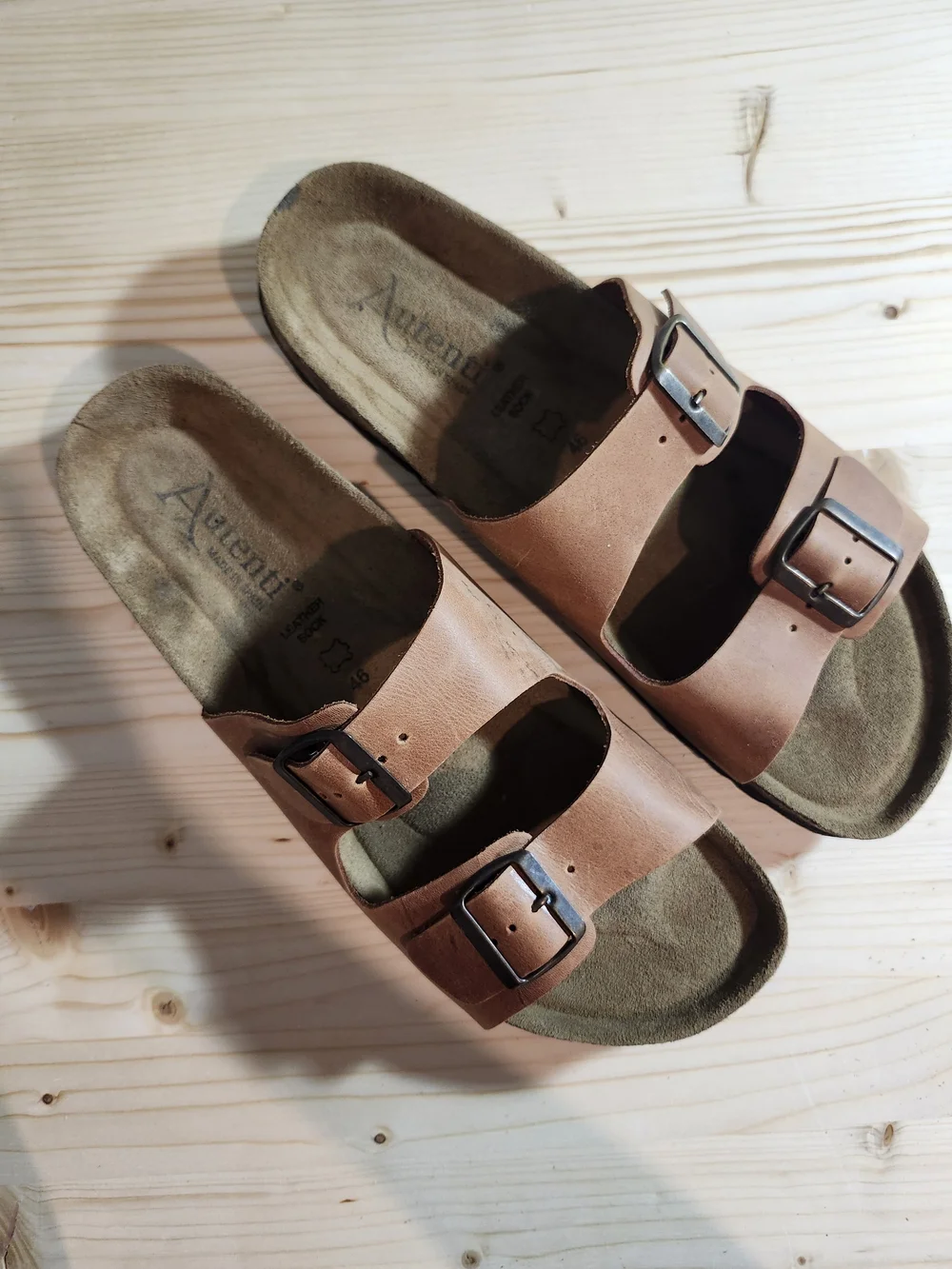 Autenti  (Birkenstock Style) Memory Foam Leather Slide Sandals Men's 13